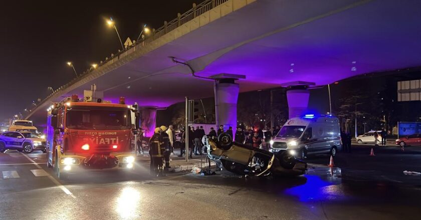 Polisten kaçarken takla atan araçta 2 kişi yaralandı